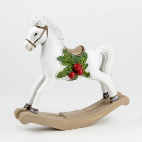 Сувенир Лошадка (полирезин), Н16х17х5см, белый в интернет-магазине флористических аксессуаров Азалия Декор