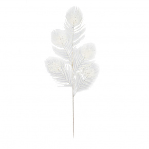 Ветка с глиттером, H70см, белый в интернет-магазине флористических аксессуаров Азалия Декор
