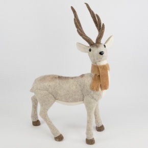 Сувенир Олень (пенопласт/текстиль), 59x22x36см, кремовый в интернет-магазине флористических аксессуаров Азалия Декор