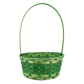 Корзина плетеная (бамбук), 24x20x11xH38см, зеленый в интернет-магазине флористических аксессуаров Азалия Декор