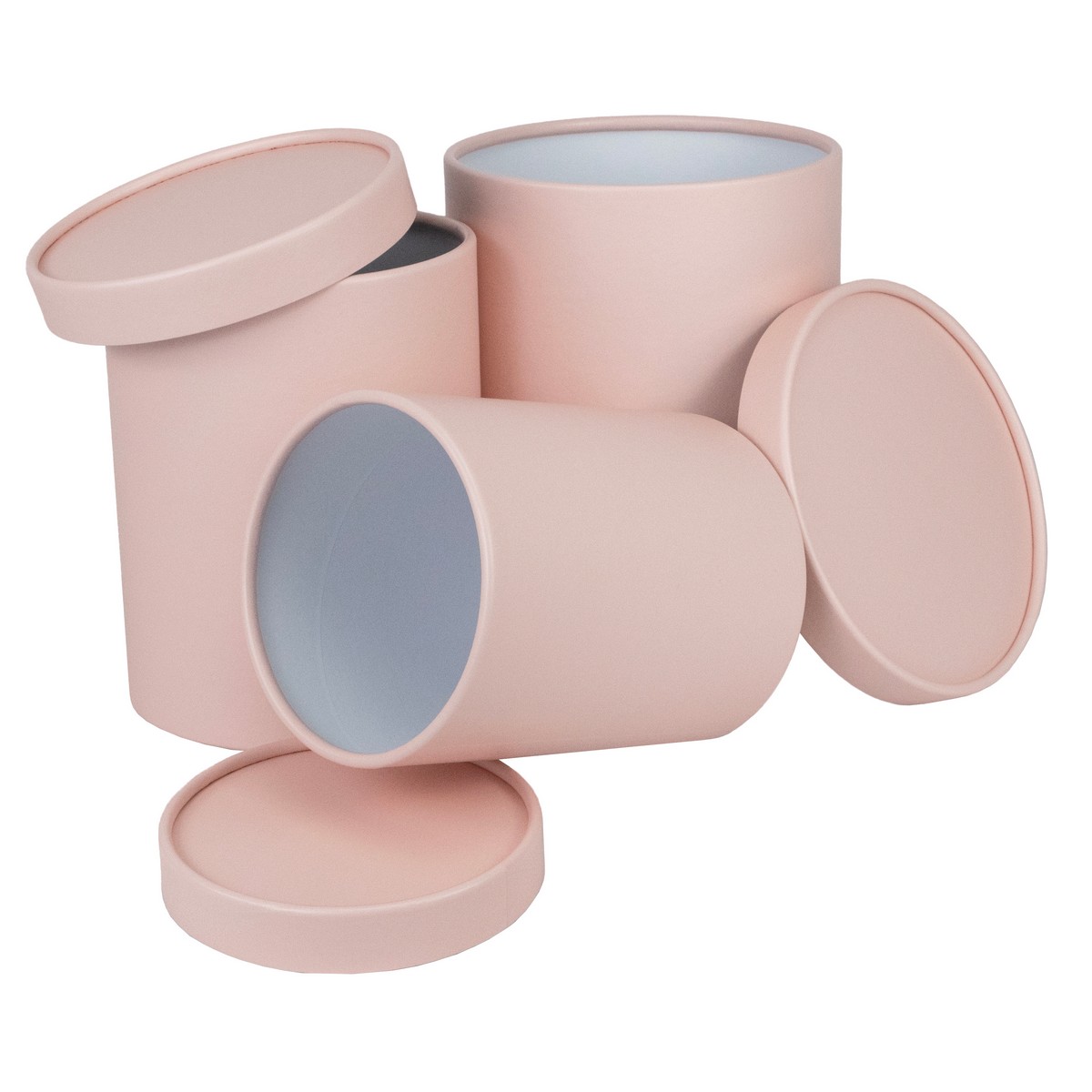 Набор коробок подарочных круглых 3шт., D20,5*H25,5см, розовый в интернет-магазине флористических аксессуаров Азалия Декор