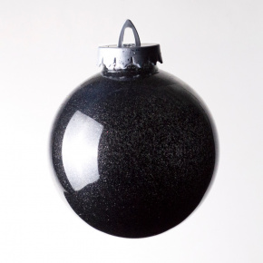 Украшение Шар с глиттером (пластик), D15см, черный в интернет-магазине флористических аксессуаров Азалия Декор