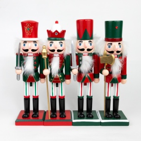 Сувенир Щелкунчик (дерево), 25х8х6,5см, в асс., красный/зеленый в интернет-магазине флористических аксессуаров Азалия Декор