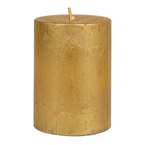 Свеча-столбик Металлик (55 часов), H10xD7см, золотой в интернет-магазине флористических аксессуаров Азалия Декор