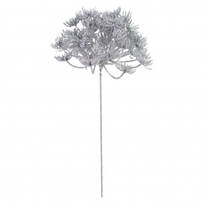 Ветка с глиттером на вставке, H23см, серебряный в интернет-магазине флористических аксессуаров Азалия Декор