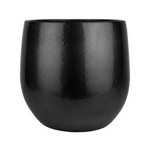 Кашпо (керамика), D18xН16см, черный в интернет-магазине флористических аксессуаров Азалия Декор