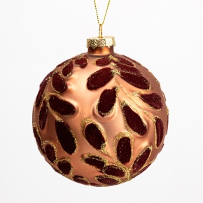 Украшение подвесное Шар (стекло), D10см, коричневый в интернет-магазине флористических аксессуаров Азалия Декор