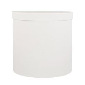 Коробка подарочная круглая, D30xH30 см, белый в интернет-магазине флористических аксессуаров Азалия Декор