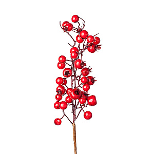 Ветка с ягодами, 33см, красный в интернет-магазине флористических аксессуаров Азалия Декор