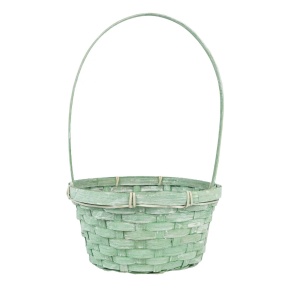 Корзина плетеная (бамбук), 21x16х10хH34см, зеленый в интернет-магазине флористических аксессуаров Азалия Декор