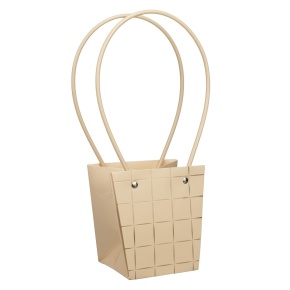 Пакет для цветов водостойкий (крафт), 13х9,5х15см (в уп. 10шт.), бежевый/золотой в интернет-магазине флористических аксессуаров Азалия Декор