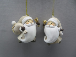 Украшение подвесное Санта (полирезин), Н7х7х4см, в асс., бежевый в интернет-магазине флористических аксессуаров Азалия Декор