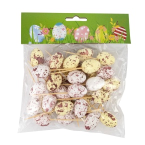 Набор яиц на вставке 36шт., 1,8х2,5см, цв. в асс. в интернет-магазине флористических аксессуаров Азалия Декор