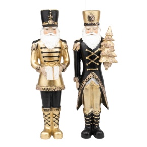 Сувенир Щелкунчик (полирезин), Н23х6,5х5см, в асс., черный/золотой в интернет-магазине флористических аксессуаров Азалия Декор