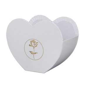 Кашпо для цветов Сердце, 13,4x9xH11,3см, белый в интернет-магазине флористических аксессуаров Азалия Декор