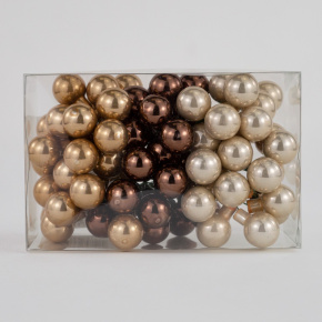 Набор шаров 72шт. на проволоке (стекло), D2см, в асс., шамп./кор. в интернет-магазине флористических аксессуаров Азалия Декор