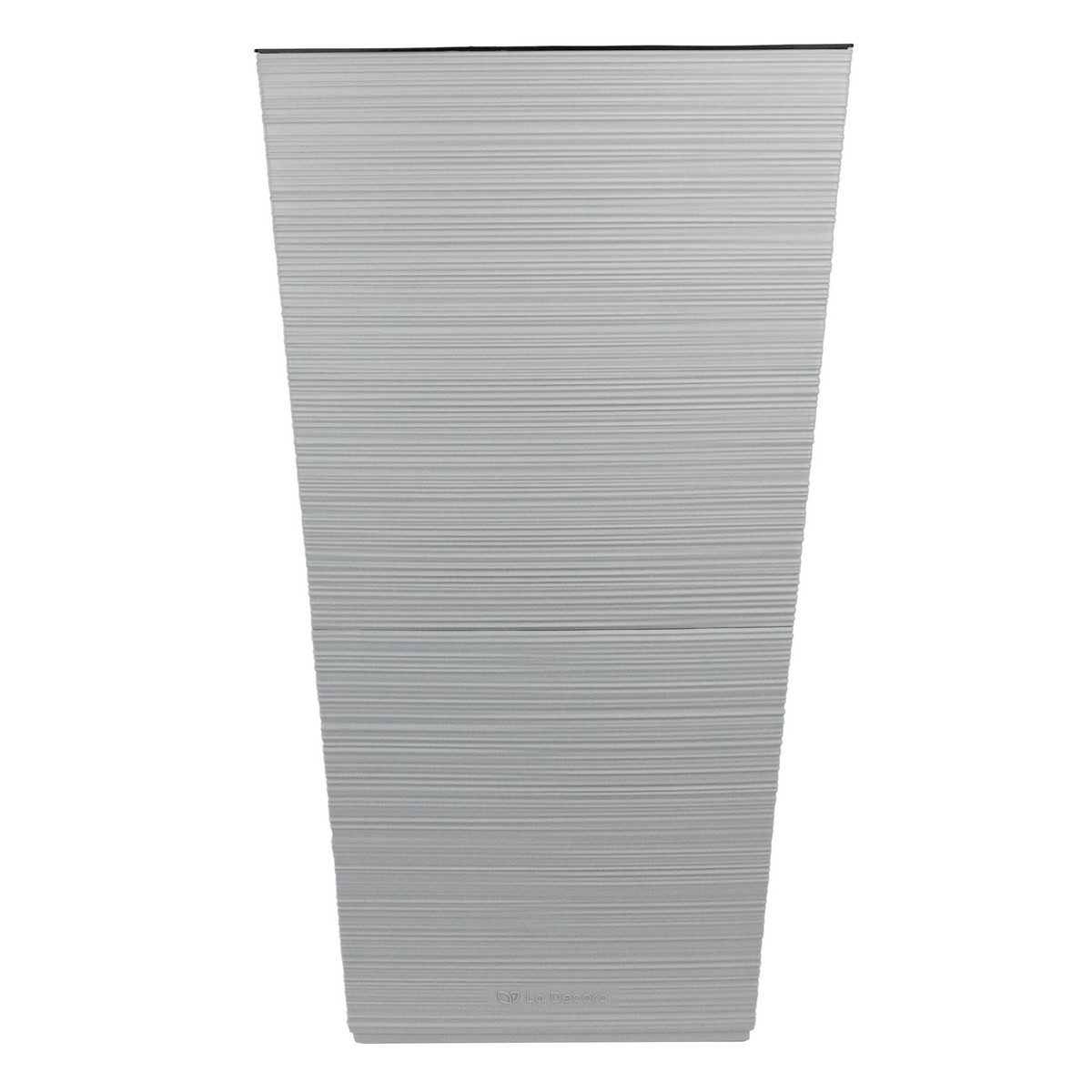 Кашпо квадратное со вставкой Ля Декоро (пластик), 37х37xH68см, 34,5л, серый в интернет-магазине флористических аксессуаров Азалия Декор