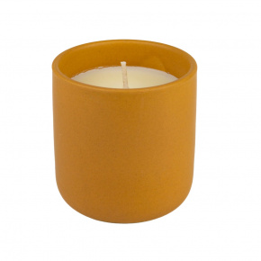 Свеча в стакане ароматическая (керамика), H6,5xD8см, коричневый в интернет-магазине флористических аксессуаров Азалия Декор