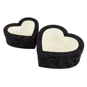 Набор коробок подарочных Сердце 2шт, 26х24xH10,5 см, черный в интернет-магазине флористических аксессуаров Азалия Декор