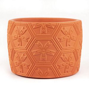 Кашпо Шебби (гипс), D13xH10см, 0,9л, оранжевый в интернет-магазине флористических аксессуаров Азалия Декор