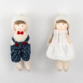 Украшение подвесное Мальчик/Девочка, H14х4х3см, цв. в асс. в интернет-магазине флористических аксессуаров Азалия Декор