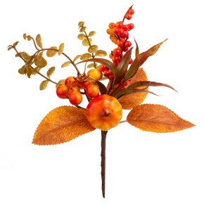 Вставка Осенняя с тыквой, Н23см, оранжевый в интернет-магазине флористических аксессуаров Азалия Декор