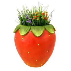 Кашпо Клубника (магнезия), D26хH25,5см, красный в интернет-магазине флористических аксессуаров Азалия Декор