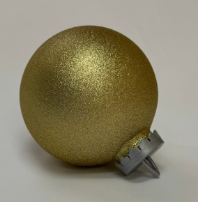 Украшение Шар с глиттером (пластик), D15см, золотой в интернет-магазине флористических аксессуаров Азалия Декор