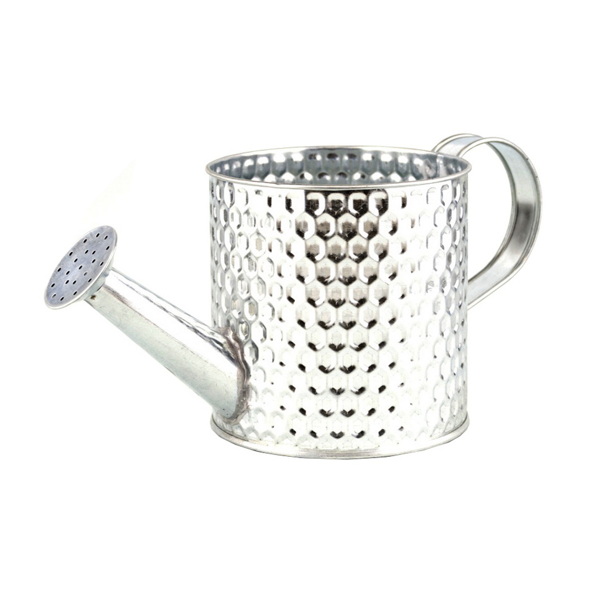 Кашпо Лейка Соты (металл), D12xH12см, серебряный в интернет-магазине флористических аксессуаров Азалия Декор