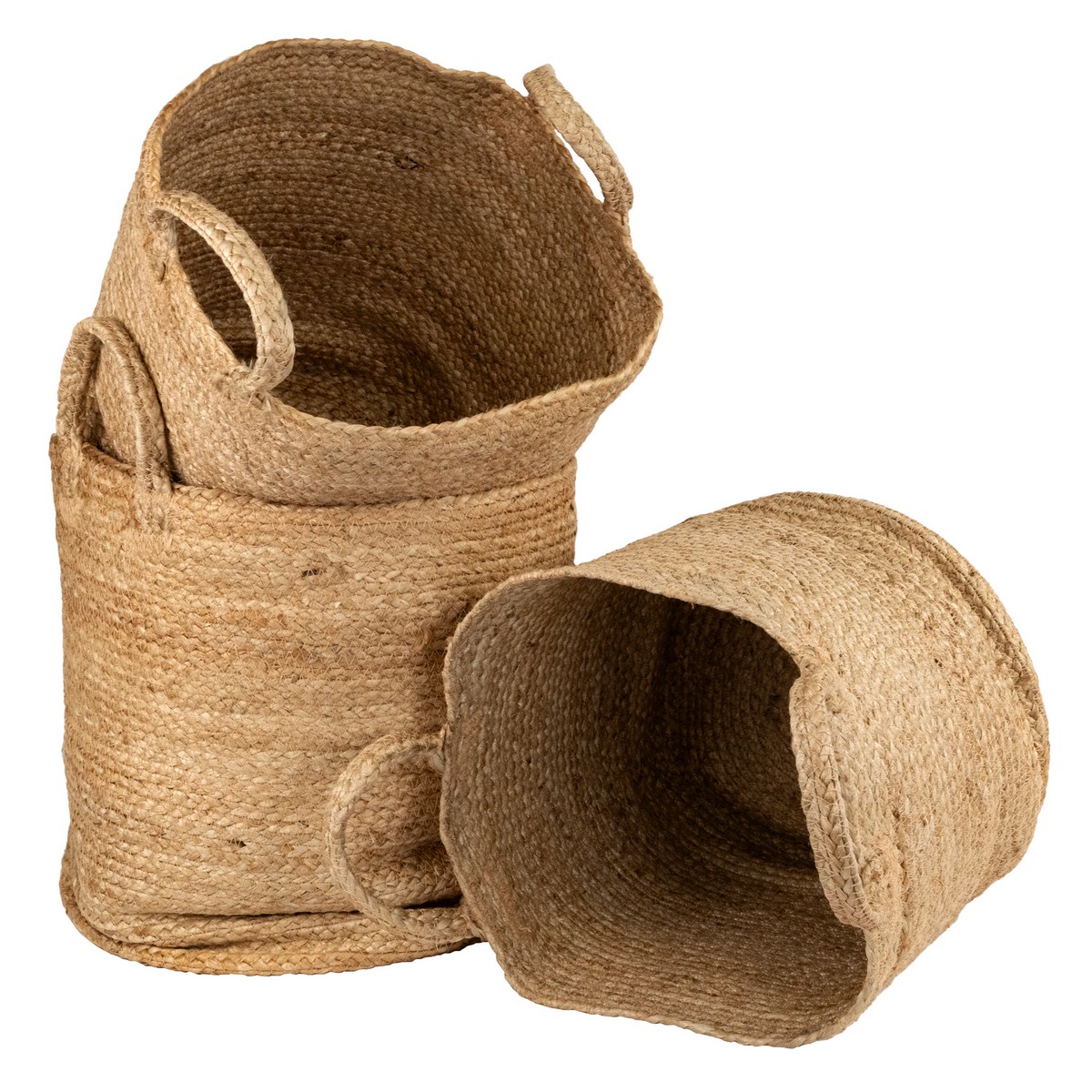 Набор корзин плетеных 3шт. (джут), D37хH37см, натуральный в интернет-магазине флористических аксессуаров Азалия Декор