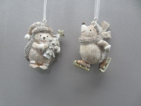 Украшение подвесное Ежик (полирезин), Н6,5х6х2см, в асс., бежевый в интернет-магазине флористических аксессуаров Азалия Декор