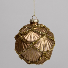 Украшение подвесное Шар (стекло), D10см, бронзовый в интернет-магазине флористических аксессуаров Азалия Декор