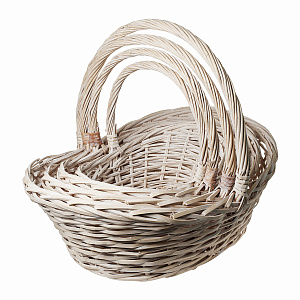 Набор корзин плетеных 4шт. (ива), 59x44x16/23xH47см, отбеленный в интернет-магазине флористических аксессуаров Азалия Декор