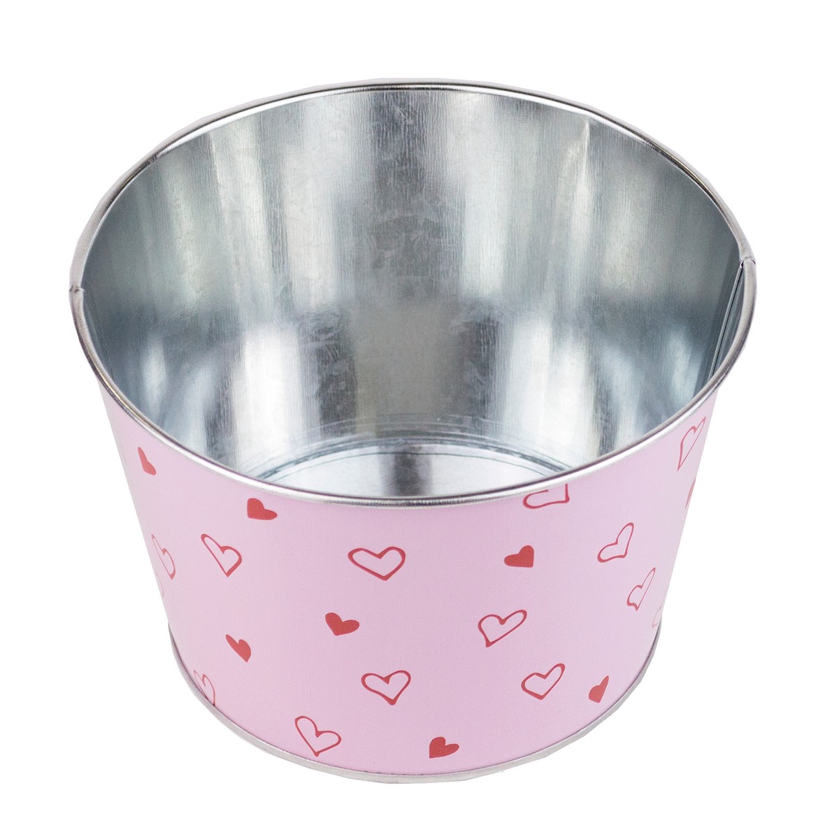 Кашпо (металл), D16xH10,5см, розовый в интернет-магазине флористических аксессуаров Азалия Декор