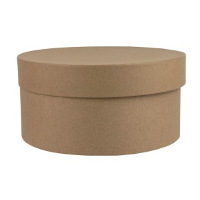 Коробка подарочная круглая, D20xH10 см, натуральный в интернет-магазине флористических аксессуаров Азалия Декор