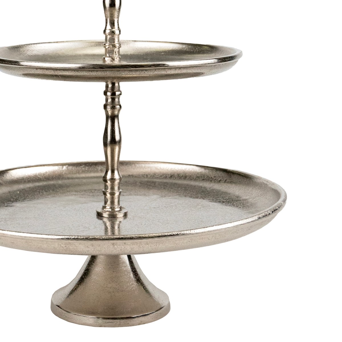 Подставка 2 яруса круглая (металл), Н40хD34см, серебряный в интернет-магазине флористических аксессуаров Азалия Декор