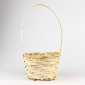 Корзина плетеная (бамбук), D16х10хH32см, лимонный в интернет-магазине флористических аксессуаров Азалия Декор