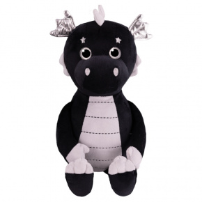 Игрушка м/н Дракон Микки с крыльями, 23см, черный/серебряный в интернет-магазине флористических аксессуаров Азалия Декор