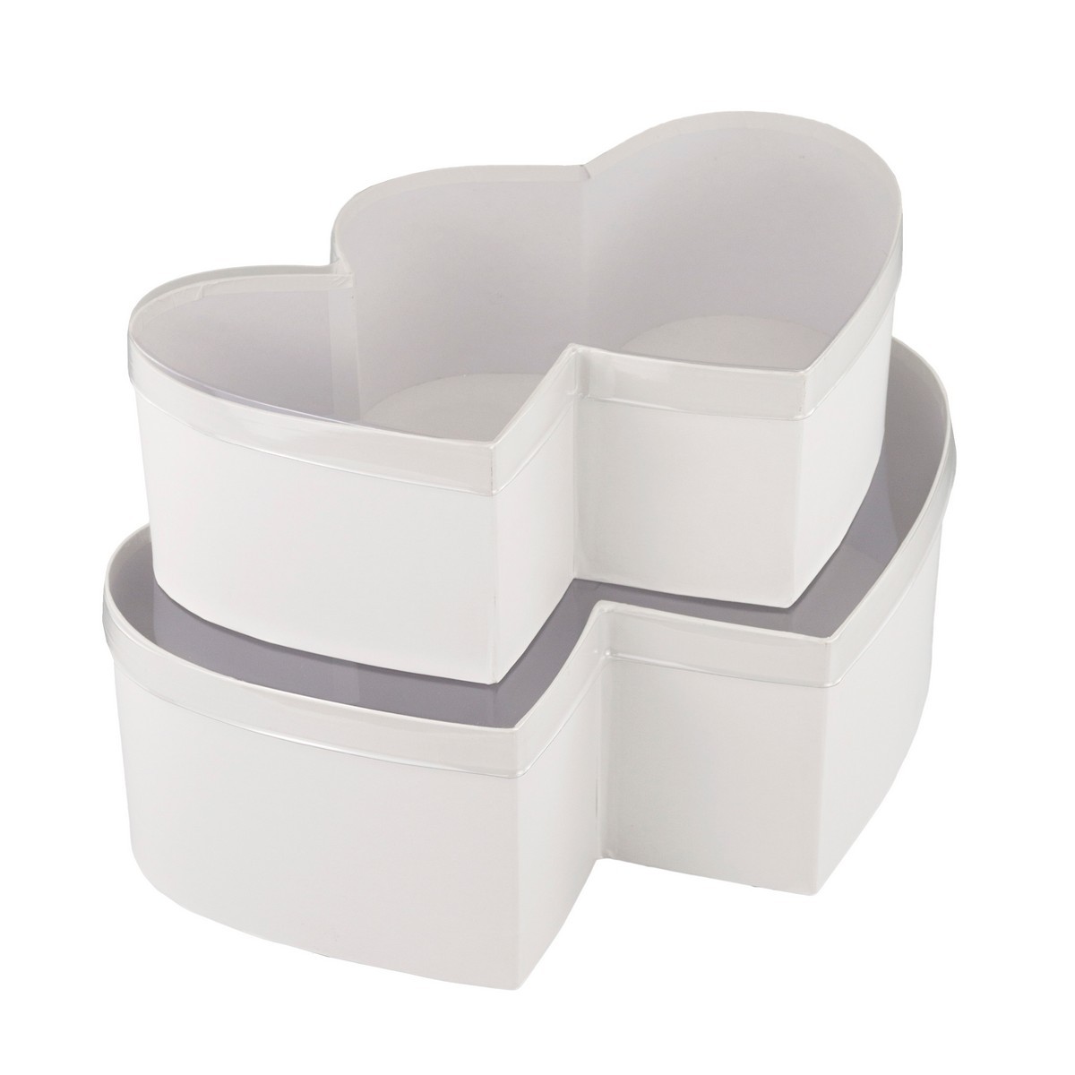 Набор коробок подарочных Сердце двойное 2шт. (картон), 37x23,5xH12,5см ,белый в интернет-магазине флористических аксессуаров Азалия Декор