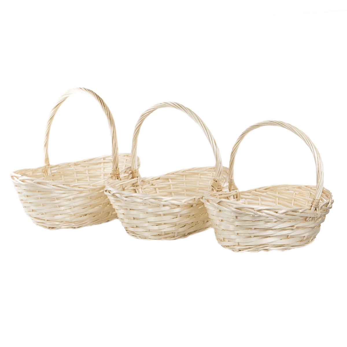Набор корзин плетеных 3шт. (ива), 47x37x15xH41см, натуральный в интернет-магазине флористических аксессуаров Азалия Декор
