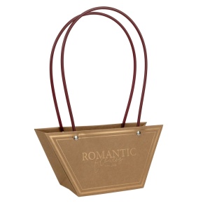 Сумка для цветов водостойкая Трапеция (крафт), 23х9х11см (в уп. 10шт.), коричневый в интернет-магазине флористических аксессуаров Азалия Декор