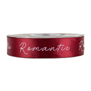 Лента Romantic (полиэстер), 25 мм 30 м, бордовый в интернет-магазине флористических аксессуаров Азалия Декор