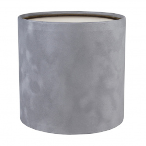 Коробка подарочная круглая без крышки (бархат), D21xH21 см, серый в интернет-магазине флористических аксессуаров Азалия Декор