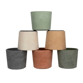 Кашпо Замша Микс тёмный (бетон), D14xH13см, 1.4л, цв. в асс. в интернет-магазине флористических аксессуаров Азалия Декор