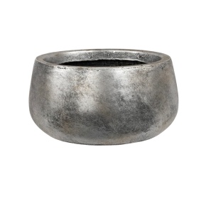 Кашпо Стоун (файбергласс), D24xH12см, серебряный в интернет-магазине флористических аксессуаров Азалия Декор