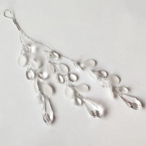 Украшение подвесное с кристаллами, Н33см, серебряный в интернет-магазине флористических аксессуаров Азалия Декор