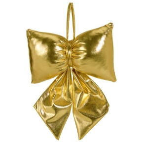 Украшение подвесное Бант (текстиль), 26х18х13см, золотой в интернет-магазине флористических аксессуаров Азалия Декор