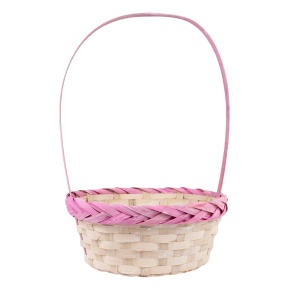 Корзина плетеная (бамбук), 23x17x10хH36см, розовый в интернет-магазине флористических аксессуаров Азалия Декор