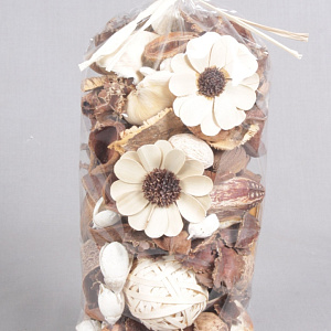 Набор сухоцветов, 500гр, коричневый/белый в интернет-магазине флористических аксессуаров Азалия Декор
