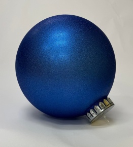 Украшение Шар с глиттером (пластик), D15см, синий в интернет-магазине флористических аксессуаров Азалия Декор
